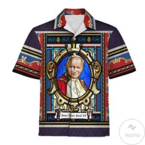 Pope John Paul Ii Stained Glass Hawaiian Shirt