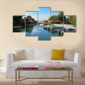 Popular Vacation Spot On Lake Michigan - Sport 5 Panel Canvas Art Wall Decor