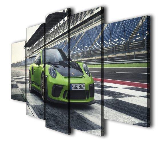 Porsche 911 Gt3 Landscape - Automative 5 Panel Canvas Art Wall Decor Porsche 911 Gt3 Landscape - Automative 5 Panel Canvas Art Wall Decor