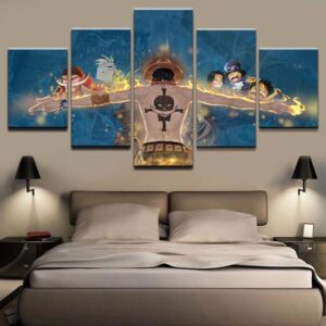 Portgas D. Ace - Anime 5 Panel Canvas Art Wall Decor