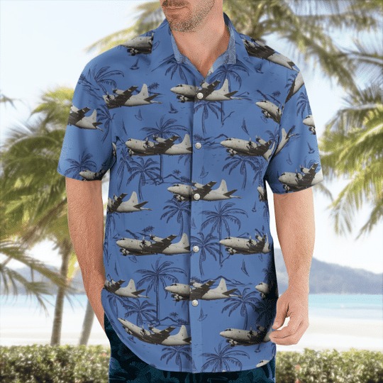Portuguese Air Force Lockheed P-3C Orion Hawaiian Shirt Portuguese Air Force Lockheed P-3C Orion Hawaiian Shirt