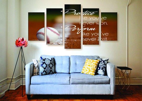 Practice Perform - Sport 5 Panel Canvas Art Wall Decor Practice Perform - Sport 5 Panel Canvas Art Wall Decor