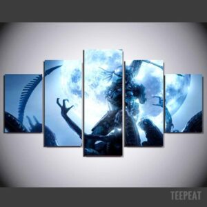Predator Vs Aliens - Movie 5 Panel Canvas Art Wall Decor