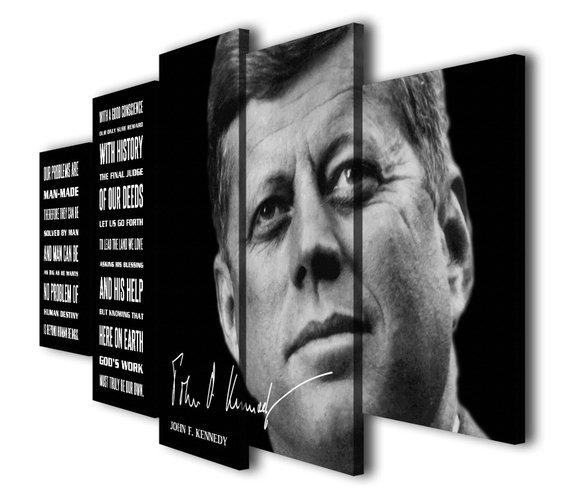Presidents John F Kennedy - Famous Person 5 Panel Canvas Art Wall Decor Presidents John F Kennedy - Famous Person 5 Panel Canvas Art Wall Decor
