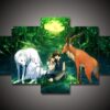 Princess Mononoke 1 - Anime 5 Panel Canvas Art Wall Decor