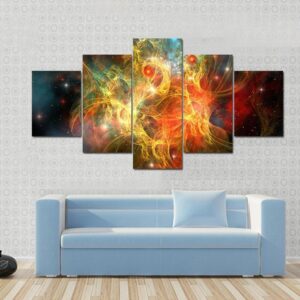 Princess Nebula With A Crown On Her Head - Space 5 Panel Canvas Art Wall Decor