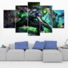 Project Ekko - League Of Legends - Gaming 5 Panel Canvas Art Wall Decor