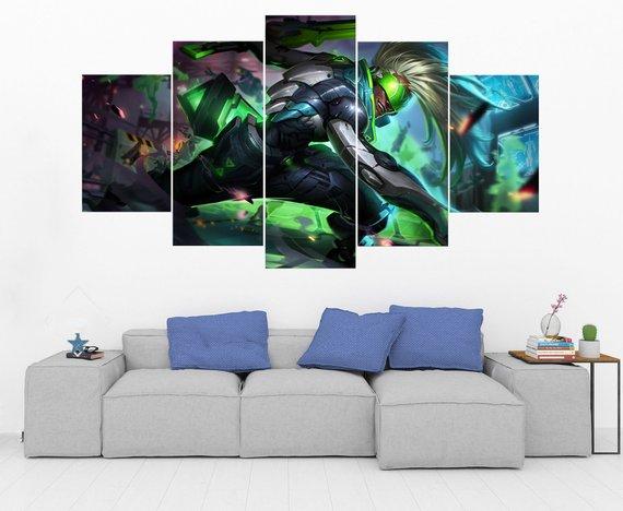 Project Ekko - League Of Legends - Gaming 5 Panel Canvas Art Wall Decor Project Ekko - League Of Legends - Gaming 5 Panel Canvas Art Wall Decor