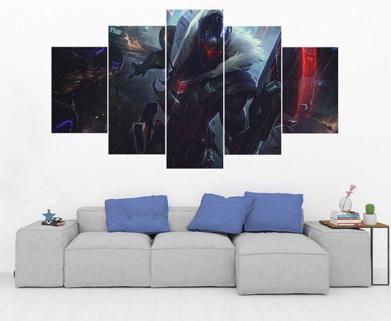Project Jhin - League Of Legends - Gaming 5 Panel Canvas Art Wall Decor Project Jhin - League Of Legends - Gaming 5 Panel Canvas Art Wall Decor