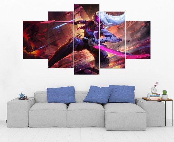 Project Katarina League Of Legends - Gaming 5 Panel Canvas Art Wall Decor Project Katarina League Of Legends - Gaming 5 Panel Canvas Art Wall Decor