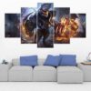 Project Vi - League Of Legends - Gaming 5 Panel Canvas Art Wall Decor