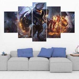 Project Vi - League Of Legends - Gaming 5 Panel Canvas Art Wall Decor
