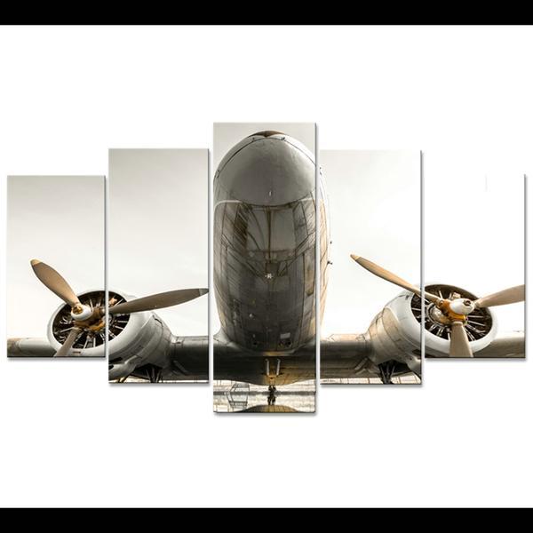 Prop Airplane - Aircraft 5 Panel Canvas Art Wall Decor Prop Airplane - Aircraft 5 Panel Canvas Art Wall Decor