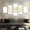 Proverbs 3:5 #6 ‘Trust In The Lord With All Your Heart’ Bible Verse - Religion 5 Panel Canvas Art Wall Decor