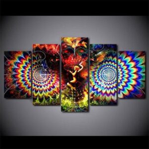 Psychedelic 1 - Abstract 5 Panel Canvas Art Wall Decor
