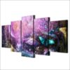 Psychedelic Light Butterflies - Animal 5 Panel Canvas Art Wall Decor