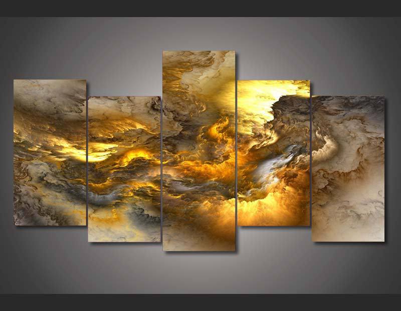 Psychedelic Light Nebula 1 - Abstract 5 Panel Canvas Art Wall Decor Psychedelic Light Nebula 1 - Abstract 5 Panel Canvas Art Wall Decor