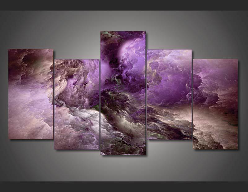 Psychedelic Light Nebula - Abstract 5 Panel Canvas Art Wall Decor Psychedelic Light Nebula - Abstract 5 Panel Canvas Art Wall Decor