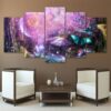 Psychedelic Light World - Abstract 5 Panel Canvas Art Wall Decor