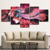 Psychedelic Lioness - Abstract 5 Panel Canvas Art Wall Decor