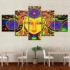 Psychedelic Mandala - Religion 5 Panel Canvas Art Wall Decor