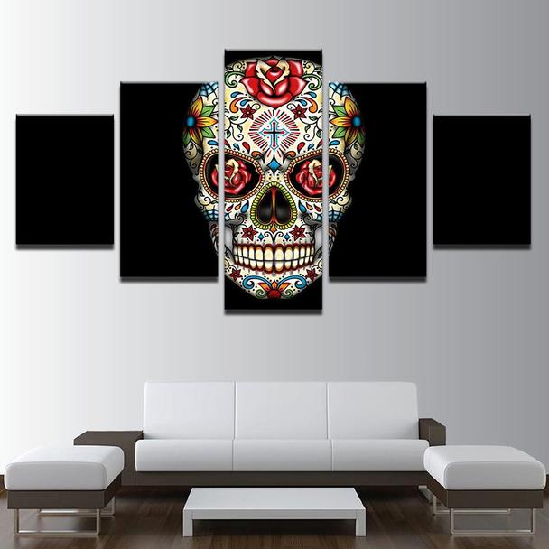 Psychedelic Roses & Flowers - Abstract 5 Panel Canvas Art Wall Decor Psychedelic Roses & Flowers - Abstract 5 Panel Canvas Art Wall Decor