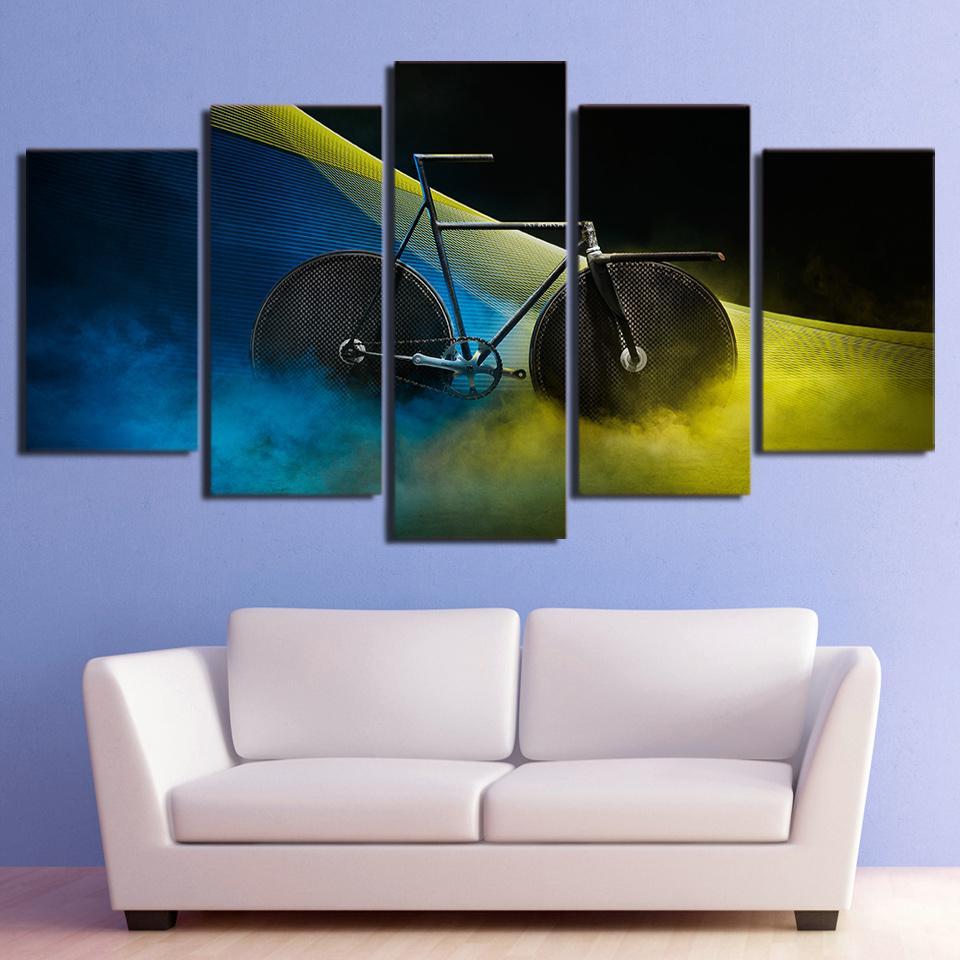 Psychedelic Smog Bicycle - Automative 5 Panel Canvas Art Wall Decor Psychedelic Smog Bicycle - Automative 5 Panel Canvas Art Wall Decor