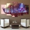 Psychedelic nature Animal - Nature 5 Panel Canvas Art Wall Decor