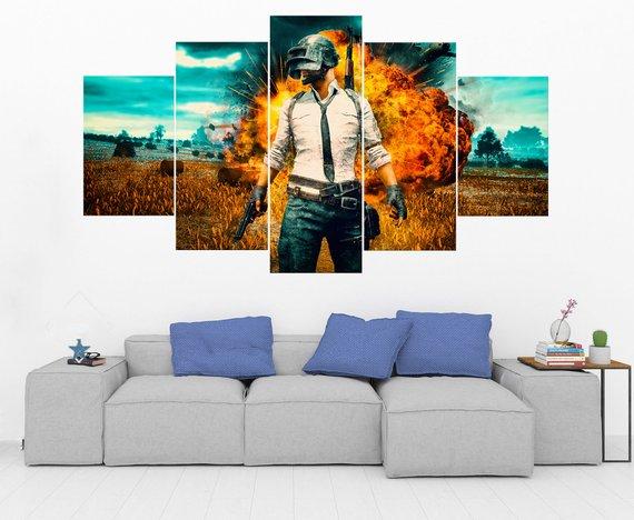 Pubg 4 - Gaming 5 Panel Canvas Art Wall Decor Pubg 4 - Gaming 5 Panel Canvas Art Wall Decor