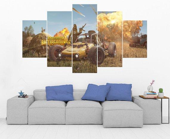Pubg 7 - Gaming 5 Panel Canvas Art Wall Decor Pubg 7 - Gaming 5 Panel Canvas Art Wall Decor