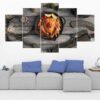 Pubg Chicken Dinner - Gaming 5 Panel Canvas Art Wall Decor