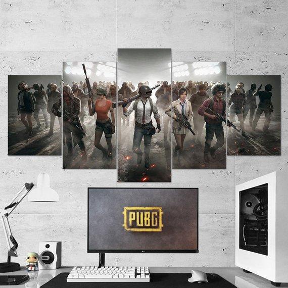 Pubg Playerunknowns Battlegrounds 05 - Gaming 5 Panel Canvas Art Wall Decor Pubg Playerunknowns Battlegrounds 05 - Gaming 5 Panel Canvas Art Wall Decor
