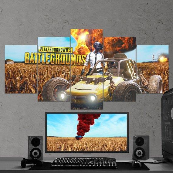 Pubg Playerunknowns Battlegrounds 10 - Gaming 5 Panel Canvas Art Wall Decor Pubg Playerunknowns Battlegrounds 10 - Gaming 5 Panel Canvas Art Wall Decor