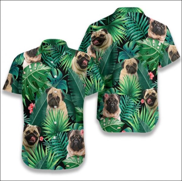 Pug Hawaiian Shirt Summer Button Up Pug Hawaiian Shirt Summer Button Up