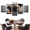 Pug Wants A Cookie - Animal 5 Panel Canvas Art Wall Decor