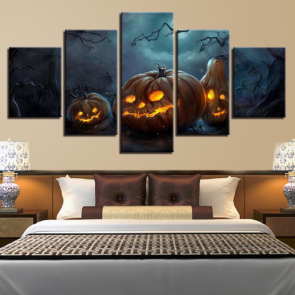 Pumpkin 3 - Abstract 5 Panel Canvas Art Wall Decor Pumpkin 3 - Abstract 5 Panel Canvas Art Wall Decor