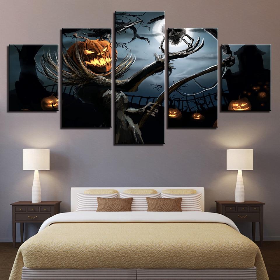 Pumpkin 4 - Abstract 5 Panel Canvas Art Wall Decor Pumpkin 4 - Abstract 5 Panel Canvas Art Wall Decor