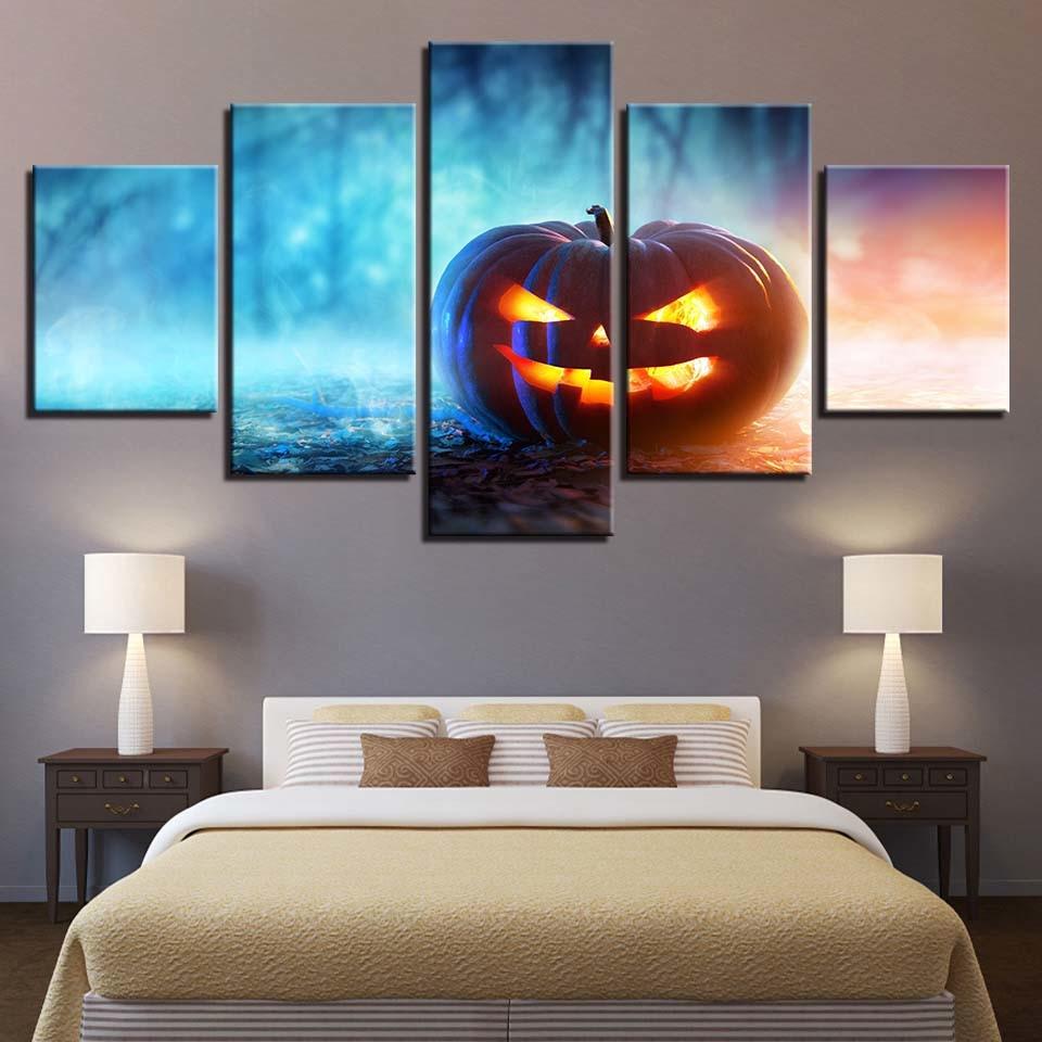 Pumpkin 5 - Abstract 5 Panel Canvas Art Wall Decor Pumpkin 5 - Abstract 5 Panel Canvas Art Wall Decor
