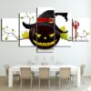 Pumpkin lantern 1 - Halloween 5 Panel Canvas Art Wall Decor