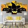Pumpkin lantern - Abstract 5 Panel Canvas Art Wall Decor