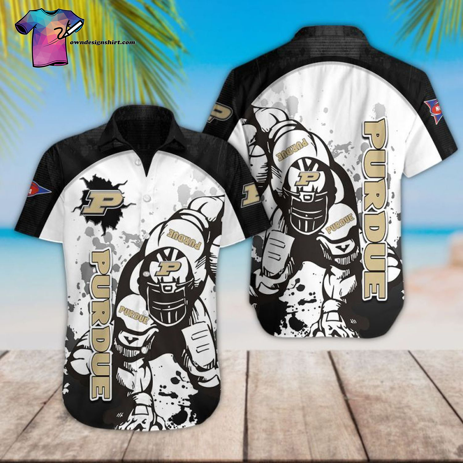 Purdue Boilermakers Football Player Hawaiian Shirt Purdue Boilermakers Football Player Hawaiian Shirt