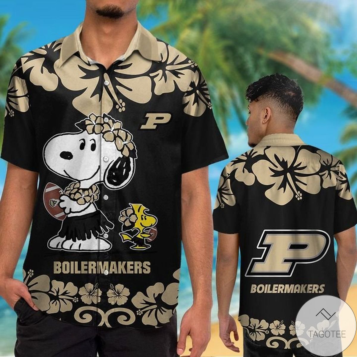 Purdue Boilermakers & Snoopy Hawaiian Shirt Purdue Boilermakers & Snoopy Hawaiian Shirt