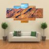 Purple And Yellow Mountains Of Namib Desert - Nature 5 Panel Canvas Art Wall Decor
