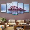 Purple Grapes Fresh Fruits - Nature 5 Panel Canvas Art Wall Decor