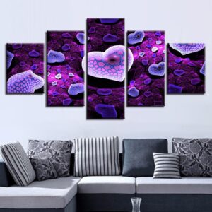 Purple Love Landscape - Nature 5 Panel Canvas Art Wall Decor