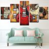 Purple Moth Orchid Flower Water Flowers Nature - Abstract 5 Panel Canvas Art Wall Decor