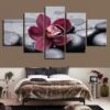 Purple Moth Orchid - Flower 5 Panel Canvas Art Wall Decor
