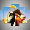Puss In Boots 3 - Cartoon 5 Panel Canvas Art Wall Decor