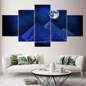 Pyramid Egyptian - Nature 5 Panel Canvas Art Wall Decor