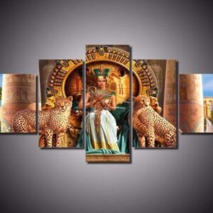 Queen Of Egypt - Abstract 5 Panel Canvas Art Wall Decor